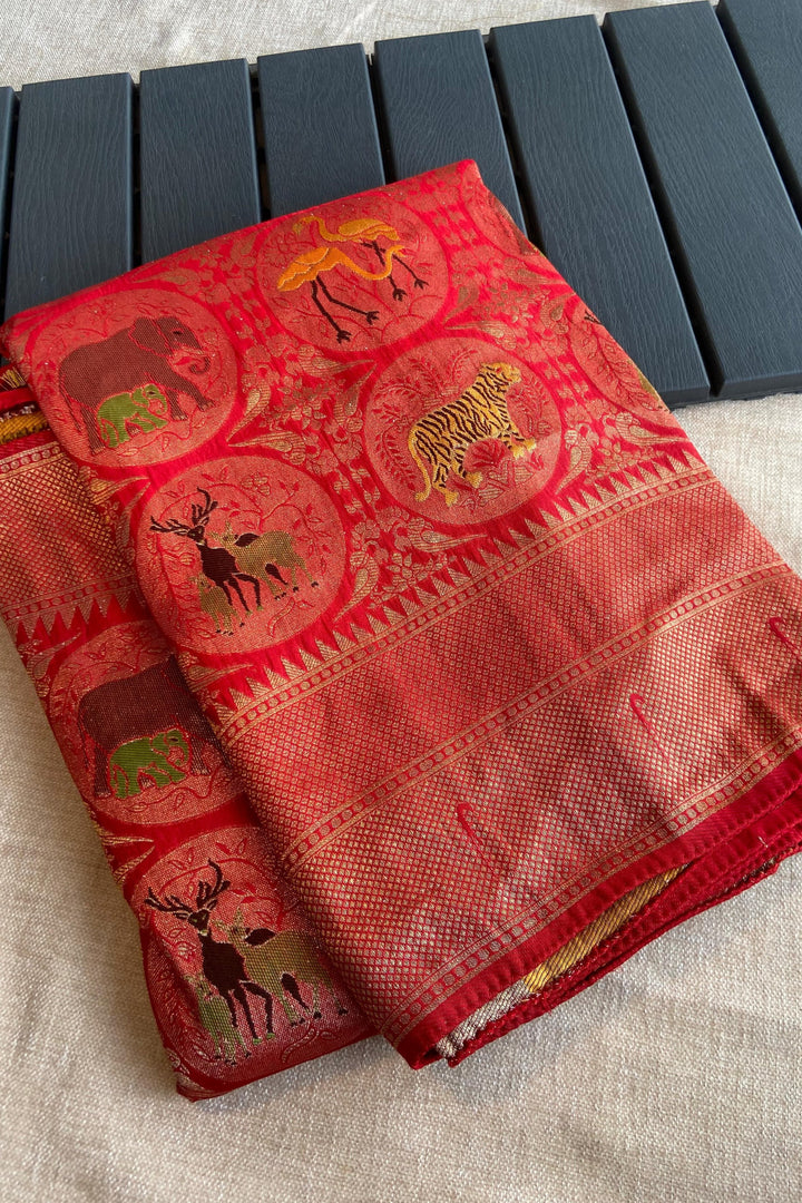 Vibrant Of Soul Georgette Banarasi Silk Saree