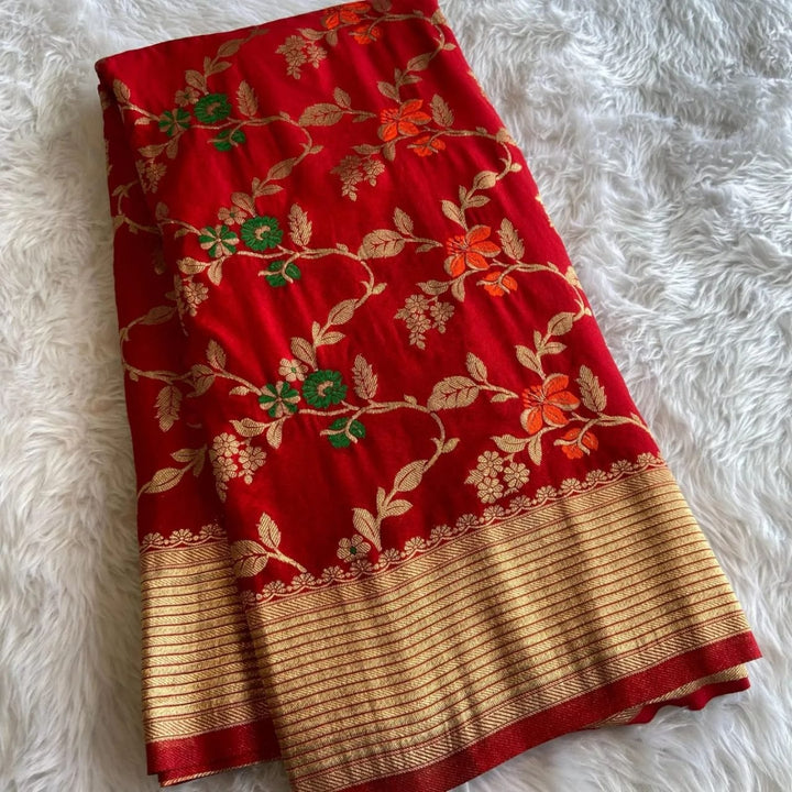 Art of Storytelling Crepe Georgette Banarasi Silk Saree