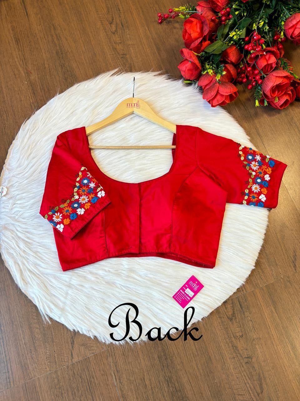 Pretty In Red Designer Blouse