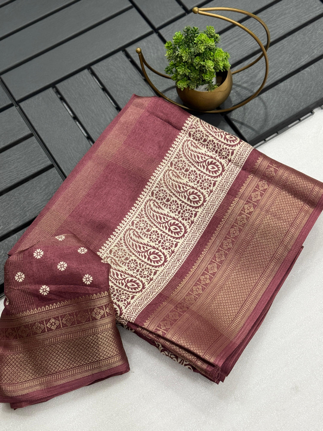 Smiling From Within Fancy Cotton Saree