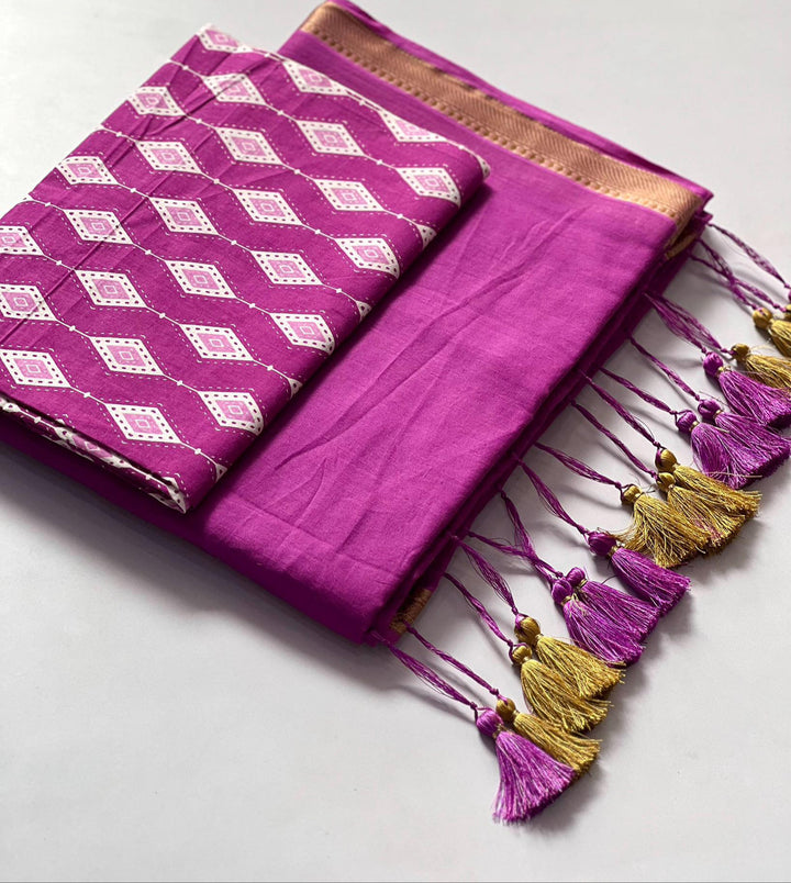 Glory Of Gold Fancy Cotton Saree