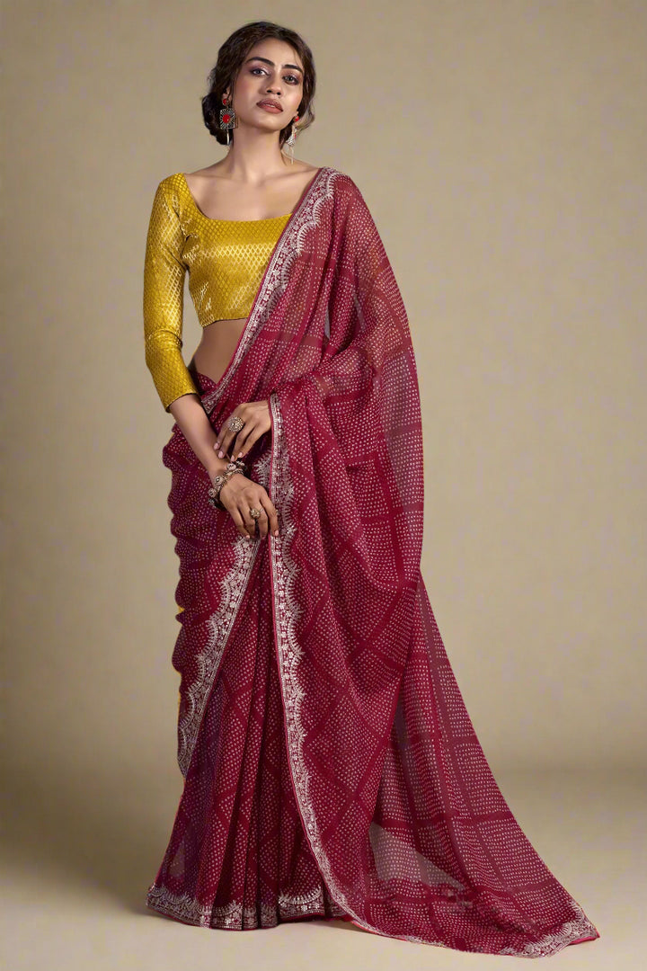 Holly Jolly Chiffon Silk Saree