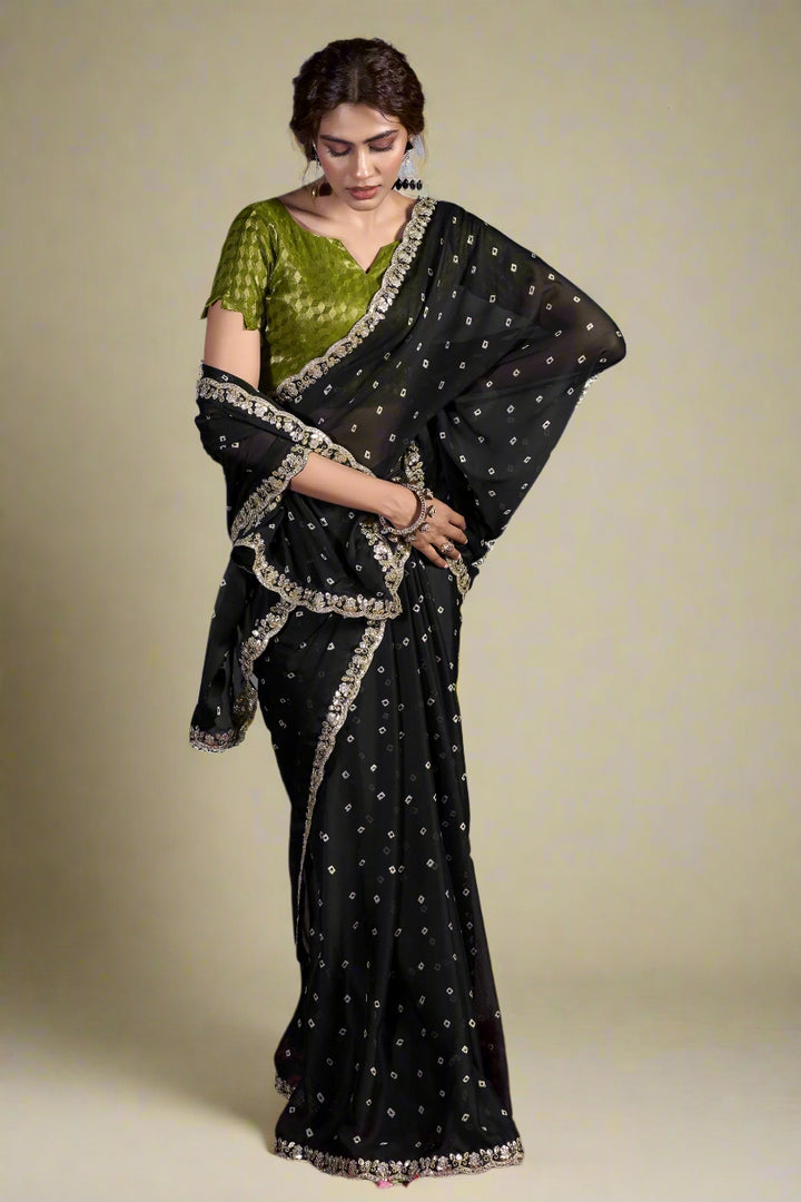 Holly Jolly Chiffon Silk Saree