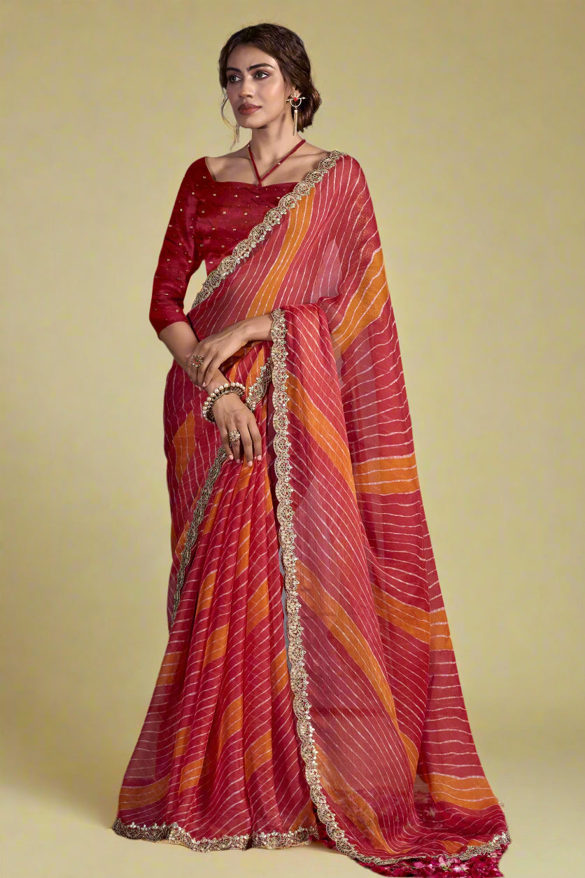 Holly Jolly Chiffon Silk Saree