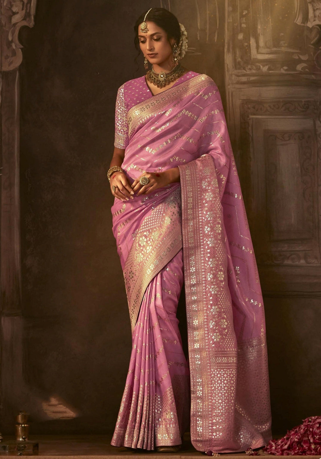 Autumn Memories Banarasi Dola Silk Saree