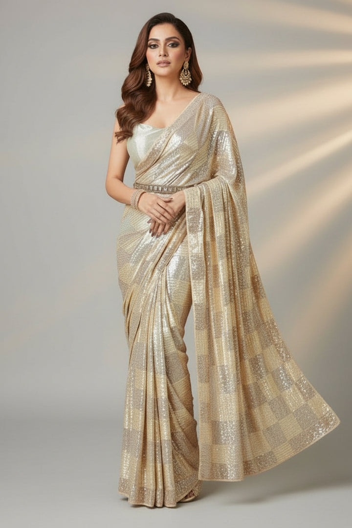 Glam Tour Georgette Silk Saree