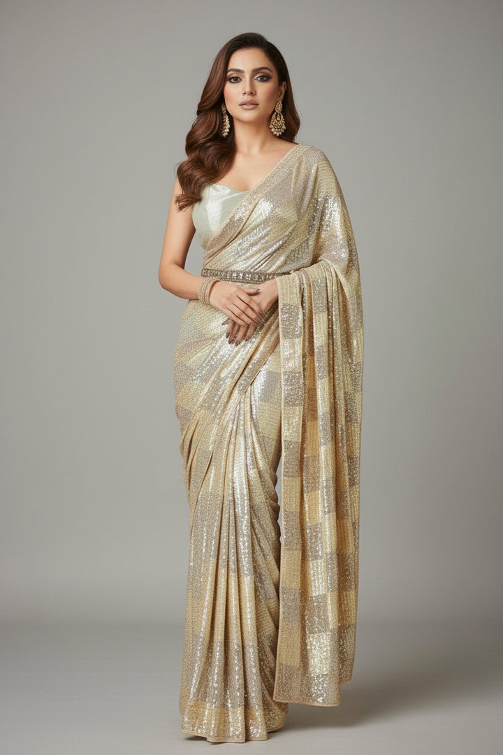Glam Tour Georgette Silk Saree