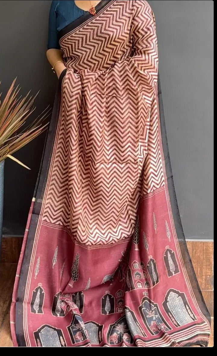 Flying high Linen Silk Saree