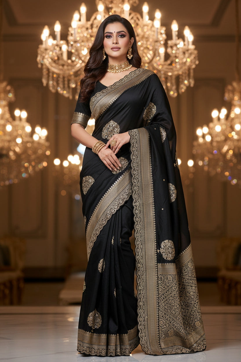 Go With  Banarasi Saree