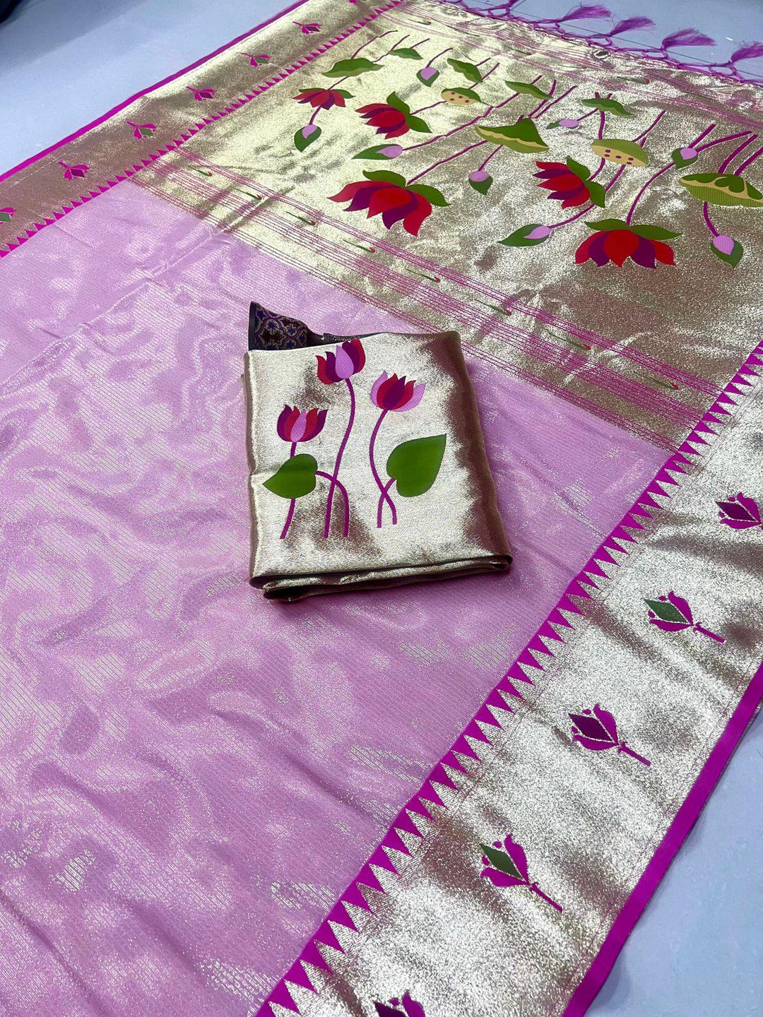 Joy In The Journey Kanjivarum Paithani Pink Silk Saree