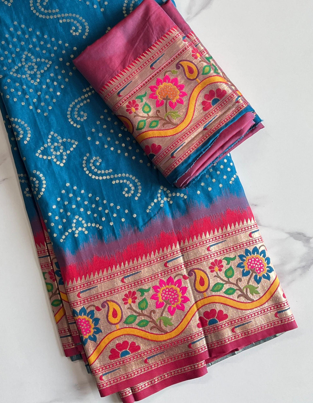 Dance Of Tradition-Paithani Blue Saree