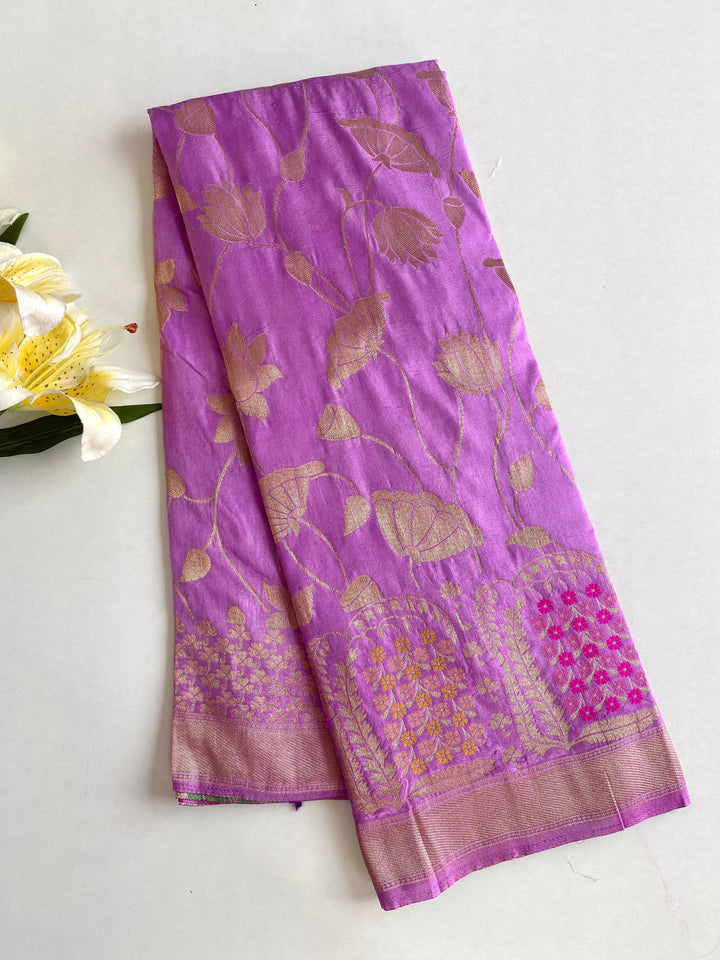 Gleaming Twilight Georgette  Silk Saree