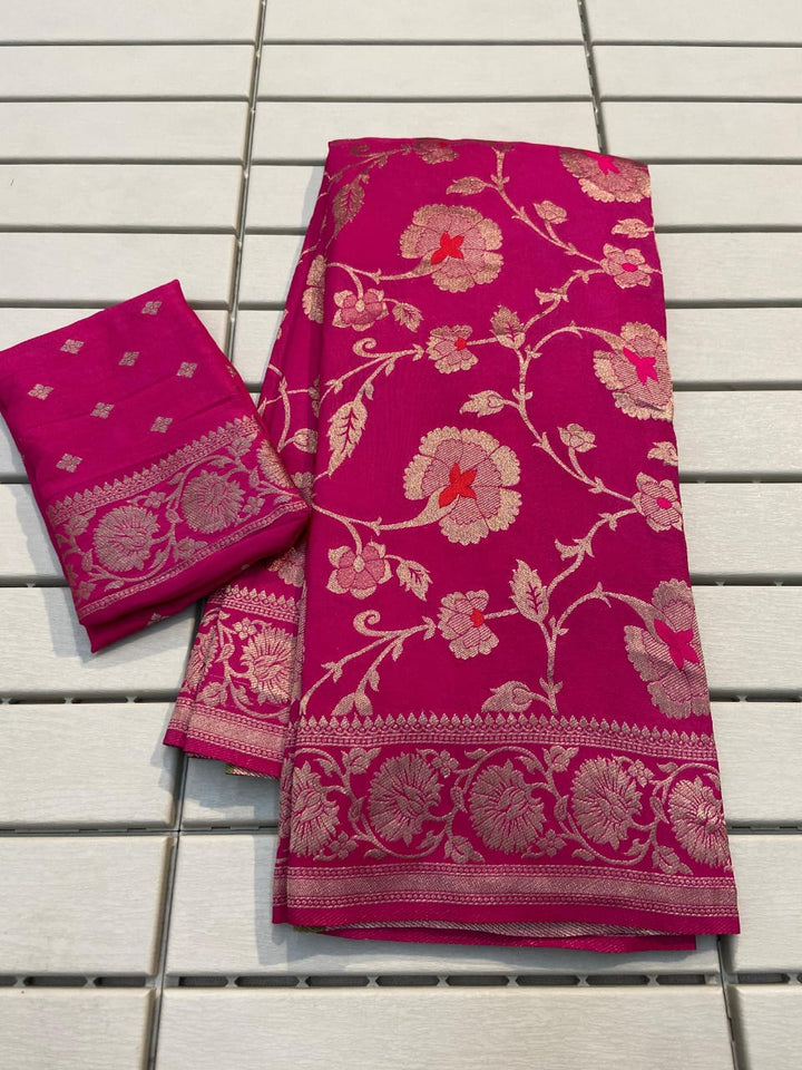 Meetha Attar Georgette Banarasi Silk Saree