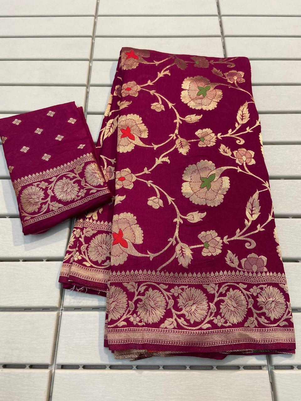 Meetha Attar Georgette Banarasi Silk Saree