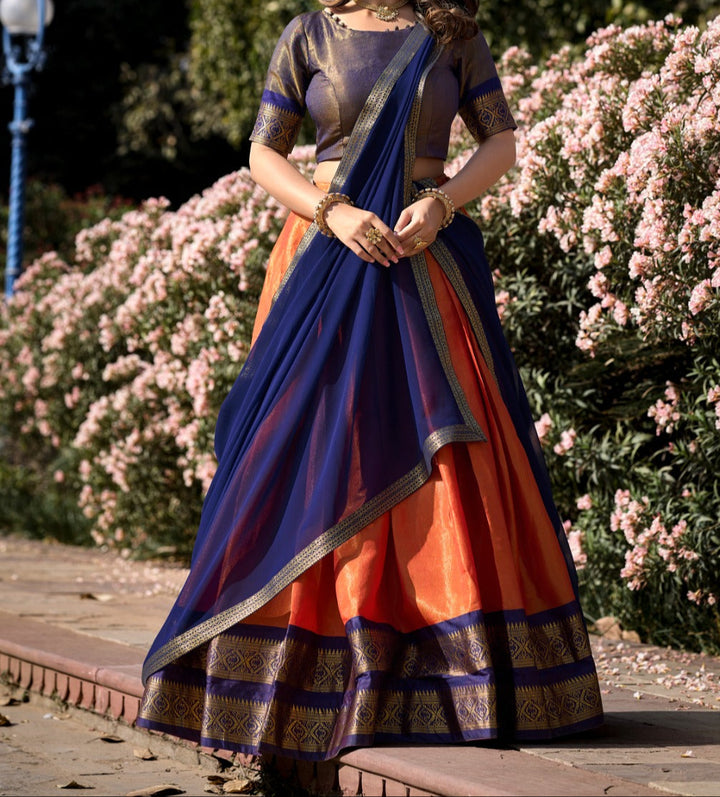 South-style Designer Kanchipuram Silk lehenga