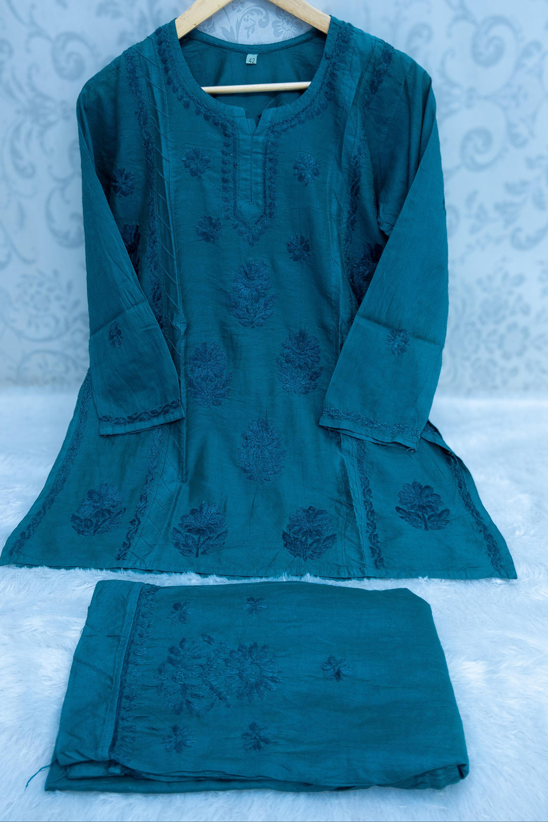 Adorable Only Chikankari Blue Coord Set