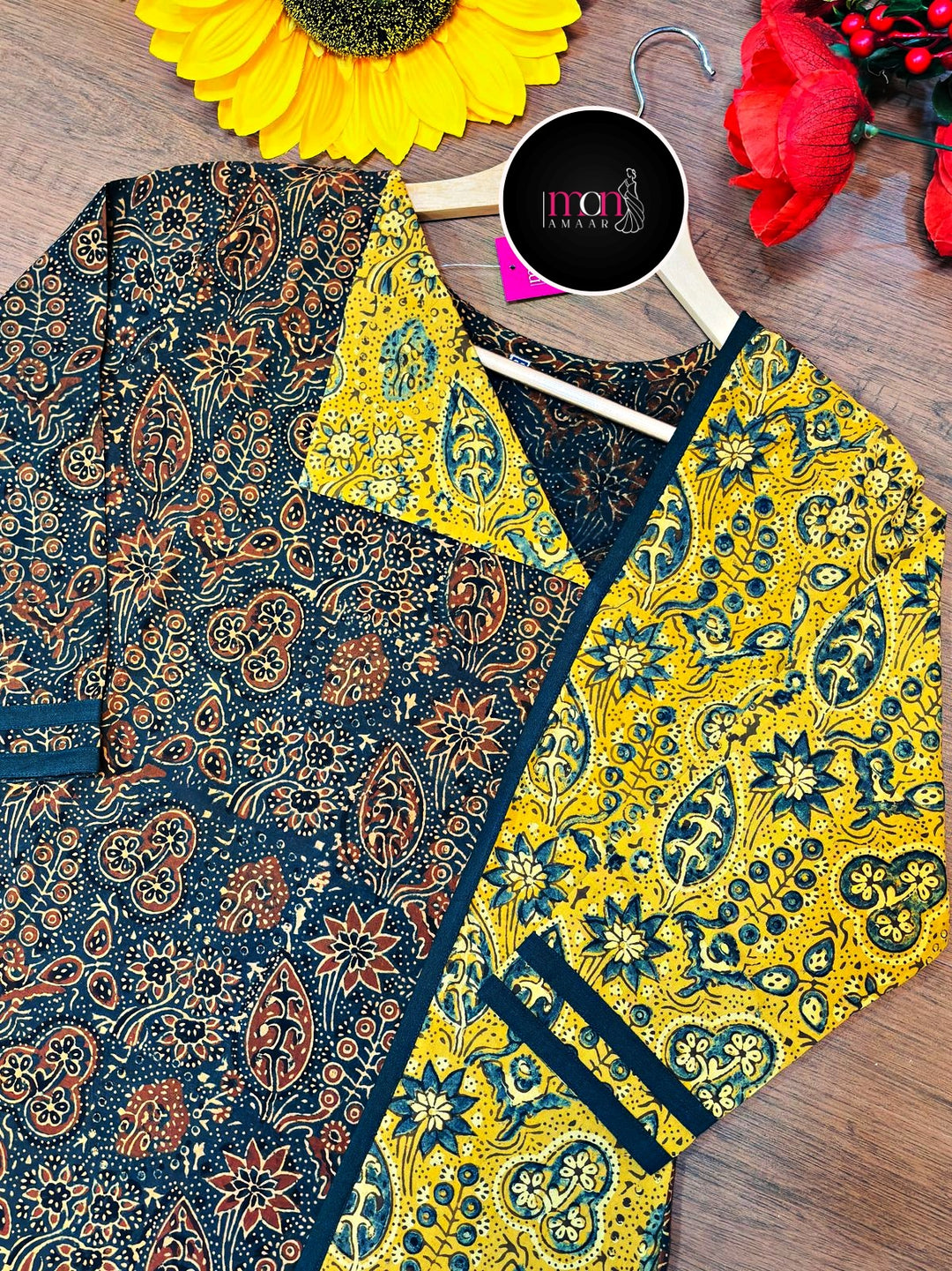 Ajrakh Grace- Sustainable Hand Block Ajrakh Kurti