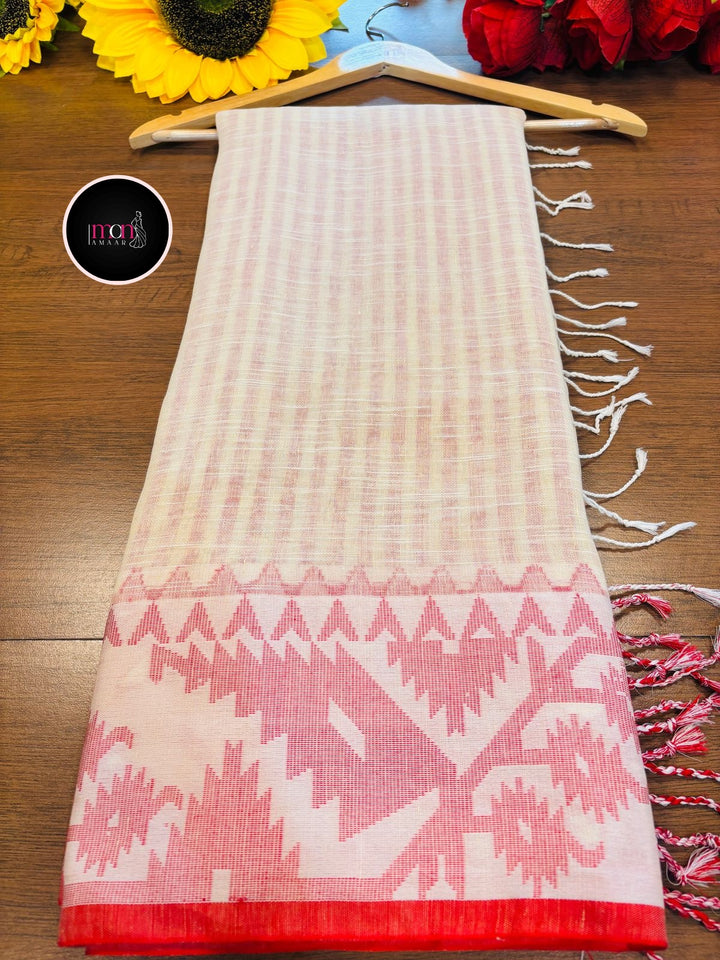 Ritu Linen Jamdani Saree