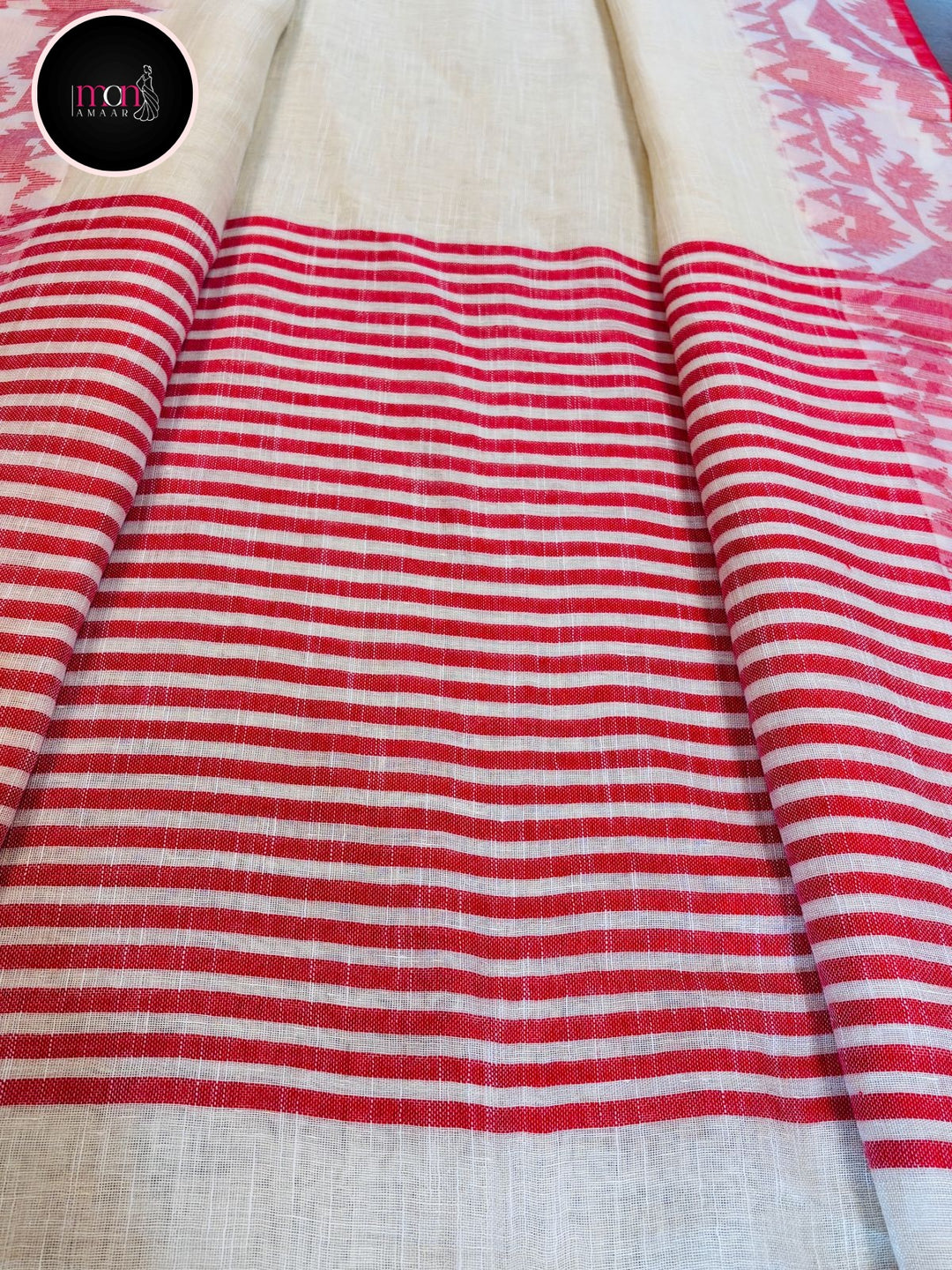 Ritu Linen Jamdani Saree