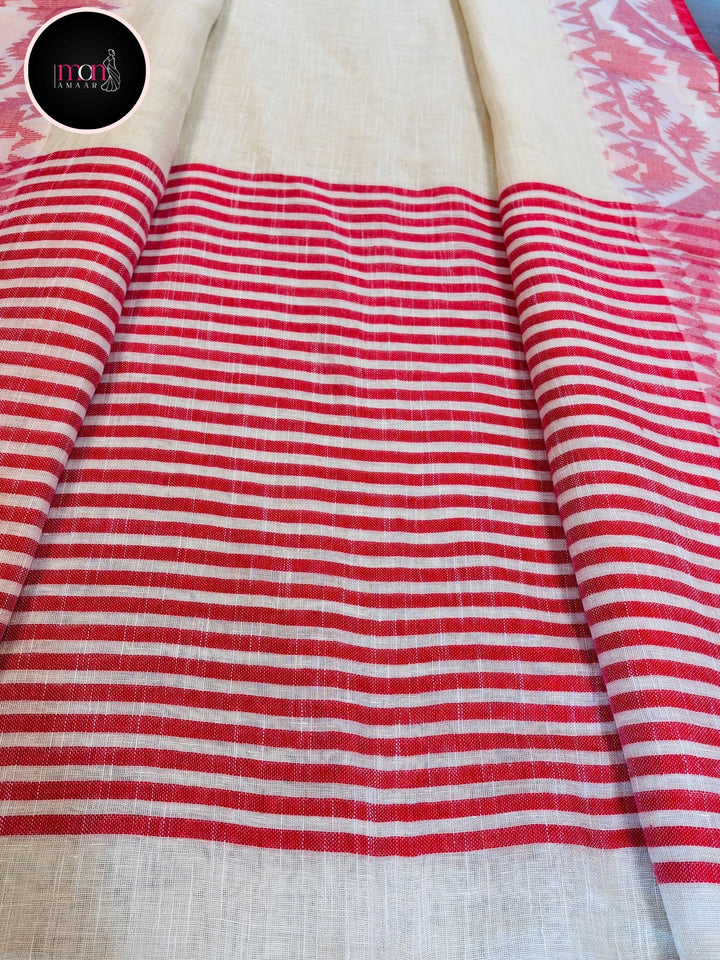 Ritu Linen Jamdani Saree