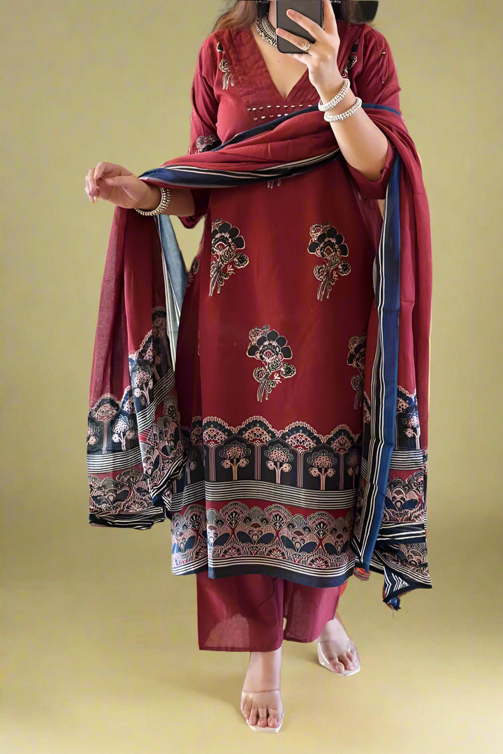 Moody & Artsy Cotton Kurti Set