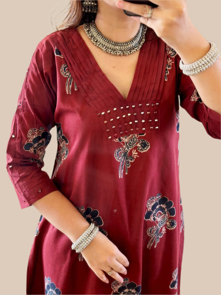 Moody & Artsy Cotton Kurti Set