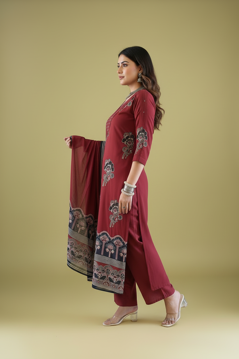 Moody & Artsy Cotton Kurti Set