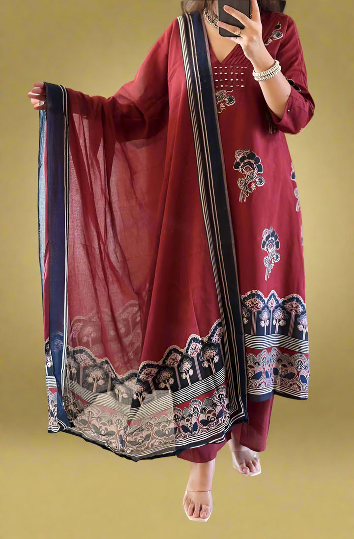 Moody & Artsy Cotton Kurti Set