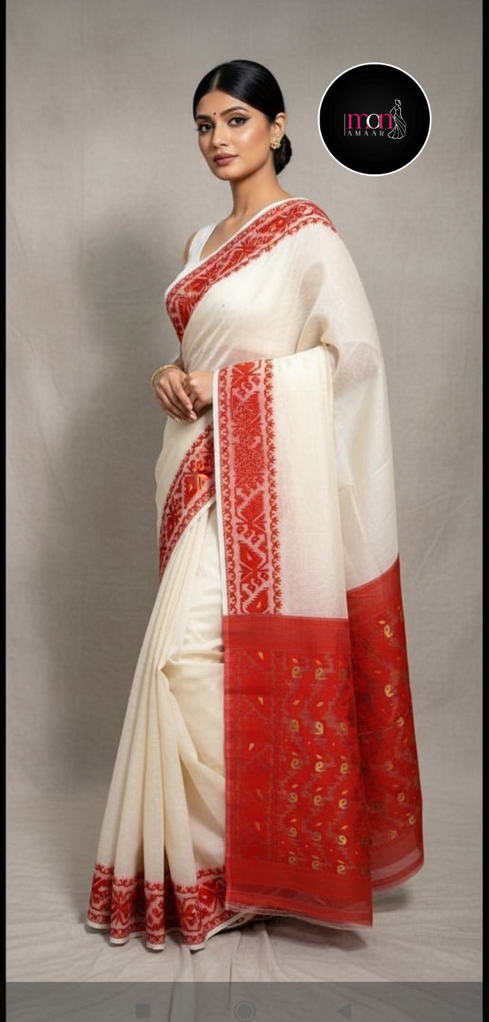 Weave Bengal Dhakai Jamdani Saree