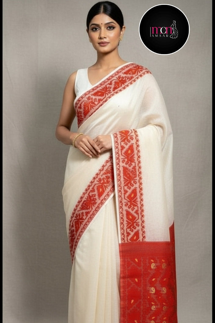 Weave Bengal Dhakai Jamdani Saree
