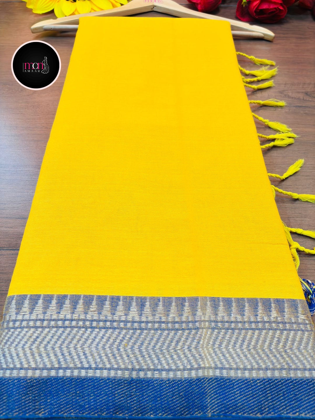 Gratifying Pure Khadi Cotton Yellow Saree