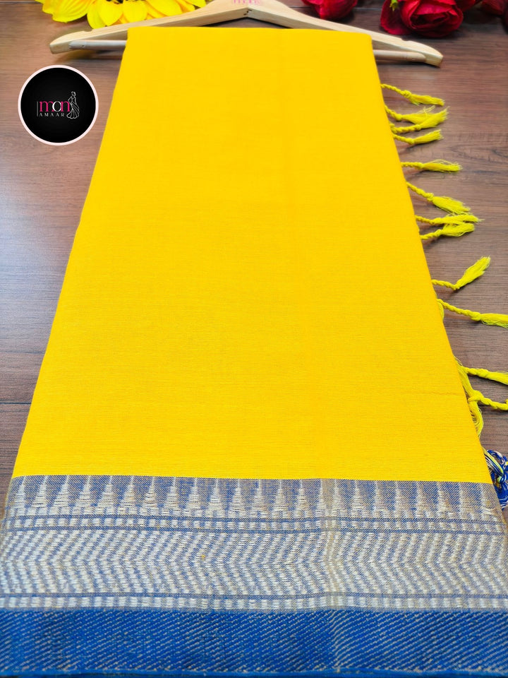 Gratifying Pure Khadi Cotton Yellow Saree