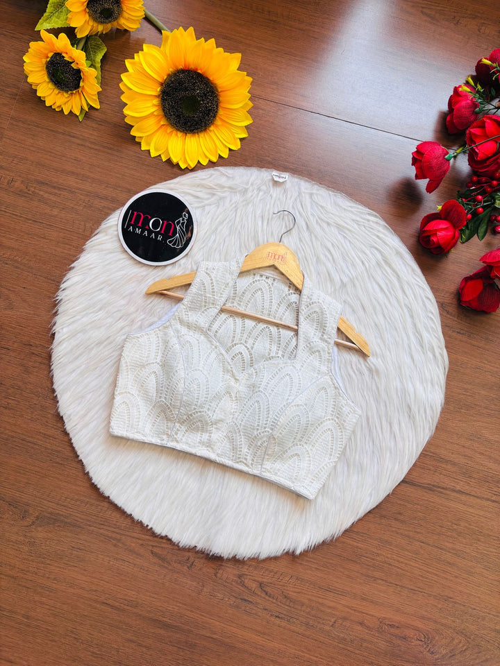 White Special Cotton Silk Blouse