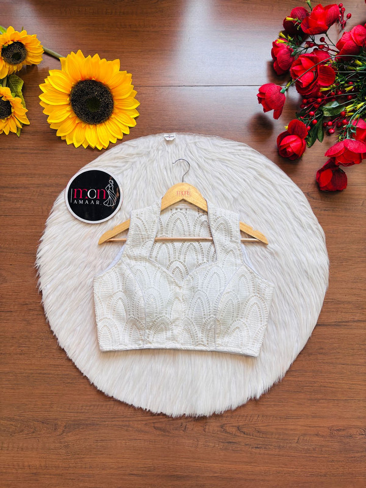 White Special Cotton Silk Blouse