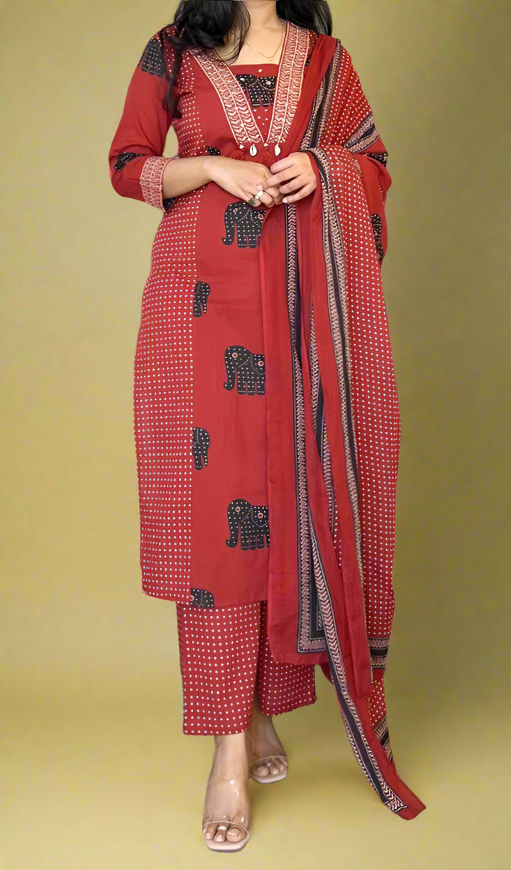 Treasure Of Creations Cotton Kurti Set
