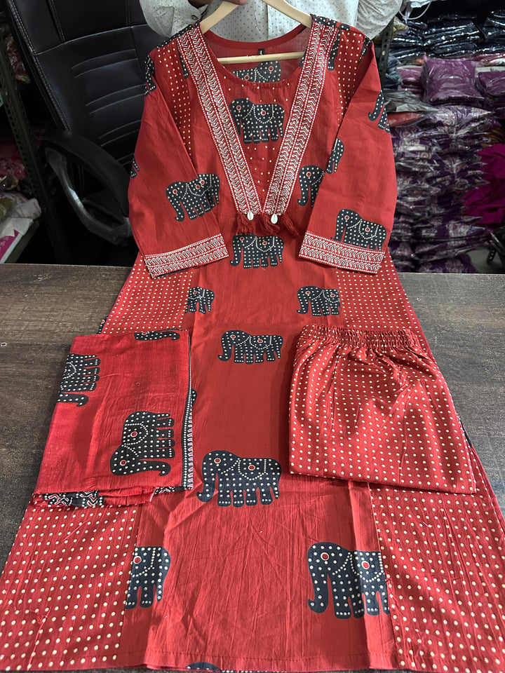 Treasure Of Creations Cotton Kurti Set