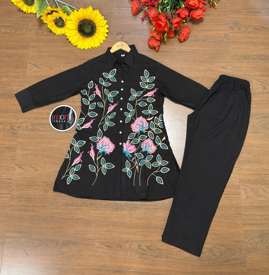Perfectly Embroidered- Cotton Coord Set