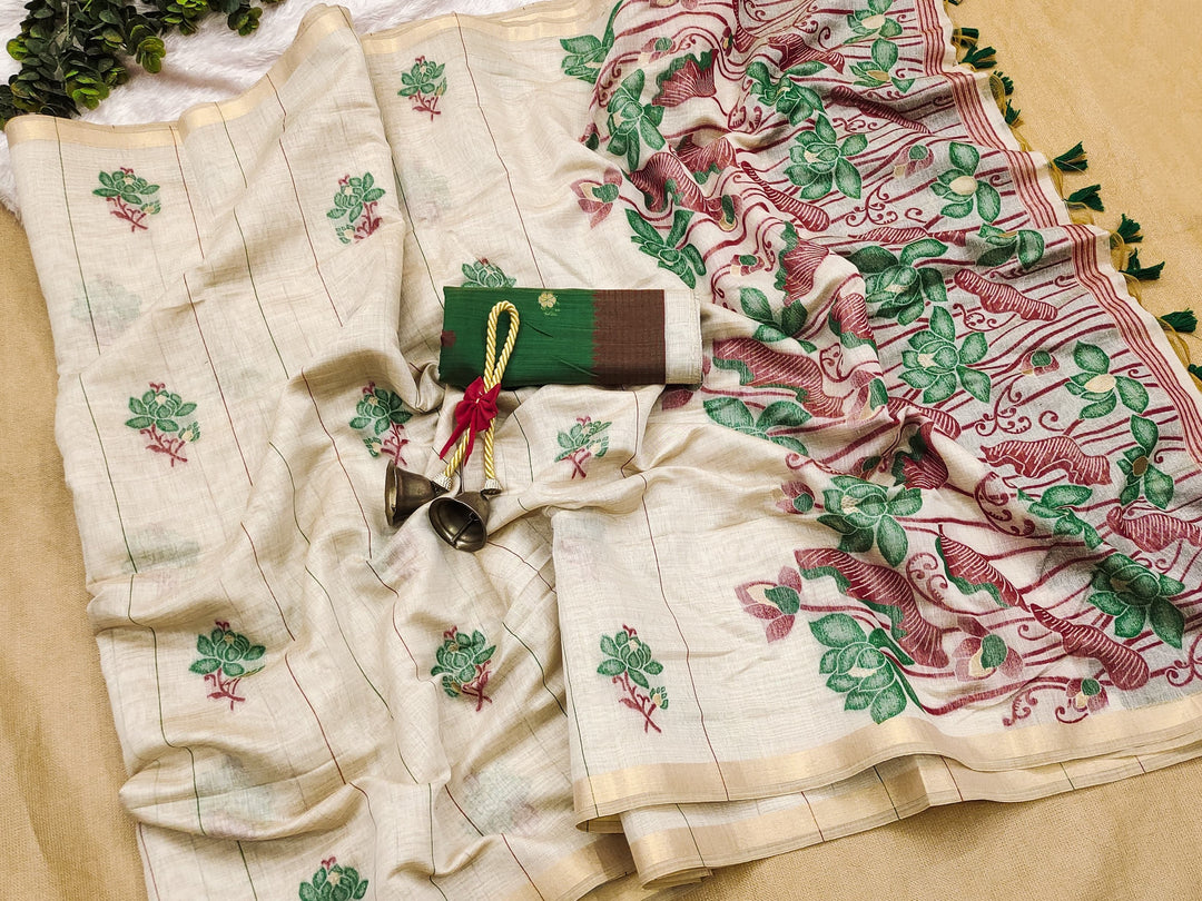 Flickers Of Magic Muga Cotton Saree