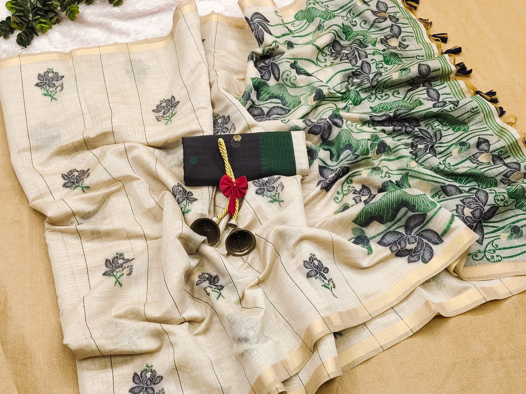 Flickers Of Magic Muga Cotton Saree