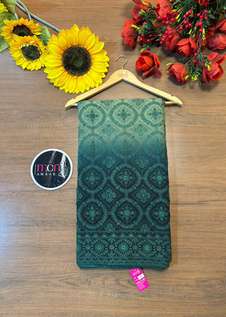 Spill the beans Of Beauty(Embroidery Saree)