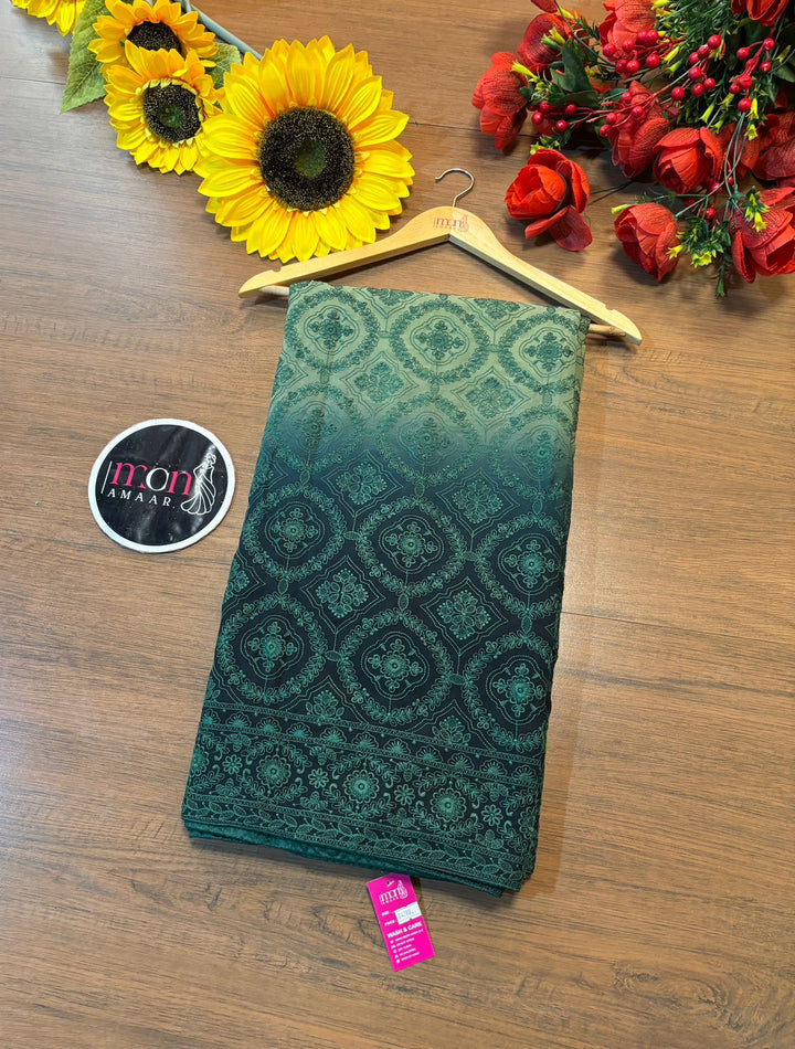 Spill the beans Of Beauty(Embroidery Saree)