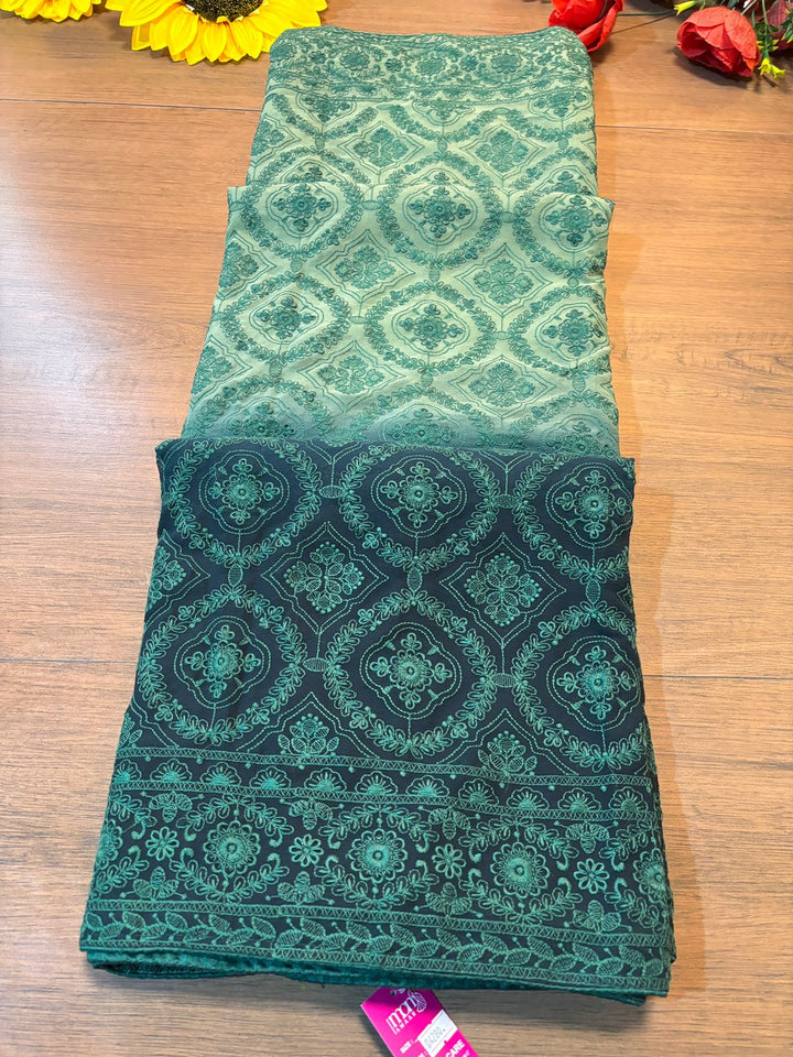 Spill the beans Of Beauty(Embroidery Saree)