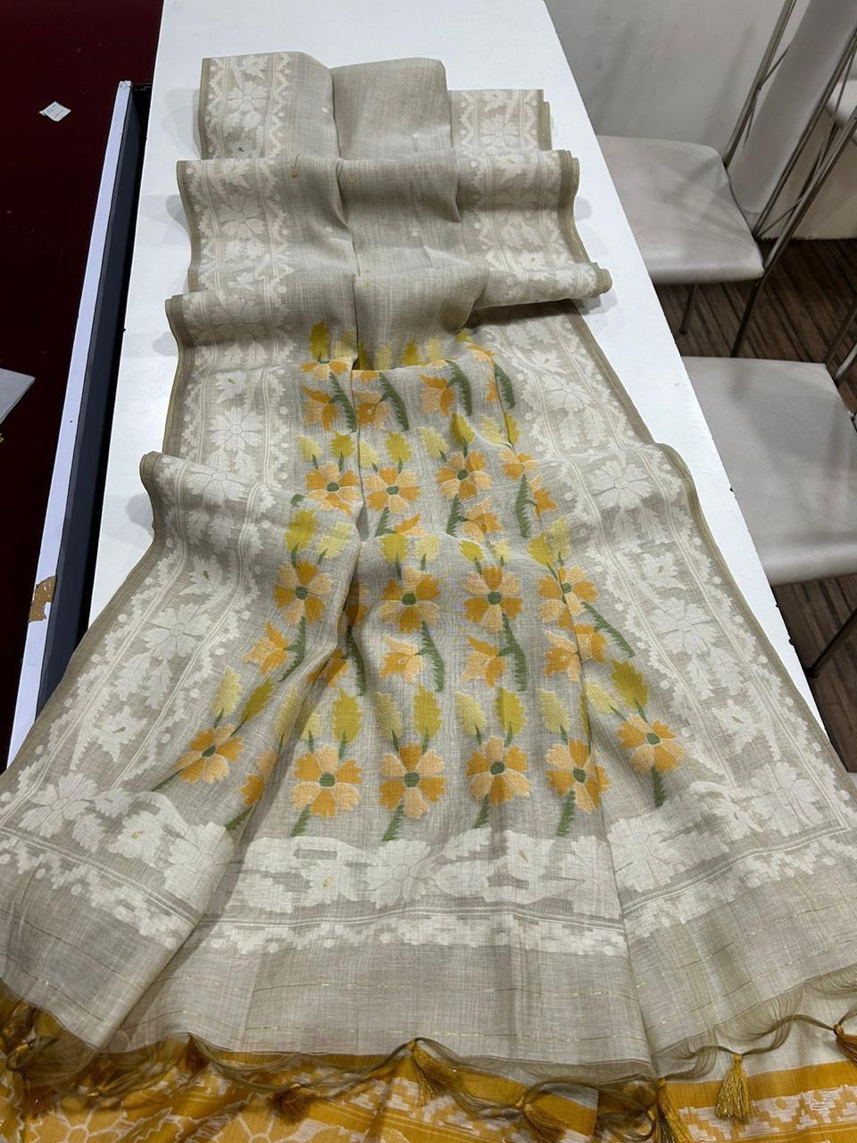 Golden Hour Glow Muga Cotton Saree
