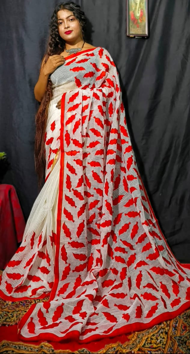 Saakithya Cotton Silk Applique Saree