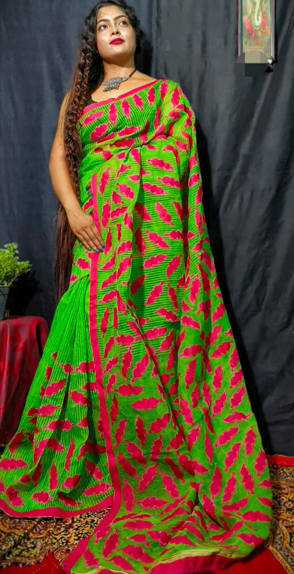 Saakithya Cotton Silk Applique Saree