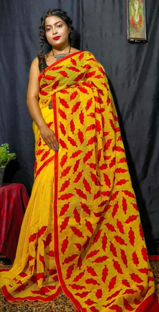 Saakithya Cotton Silk Applique Saree