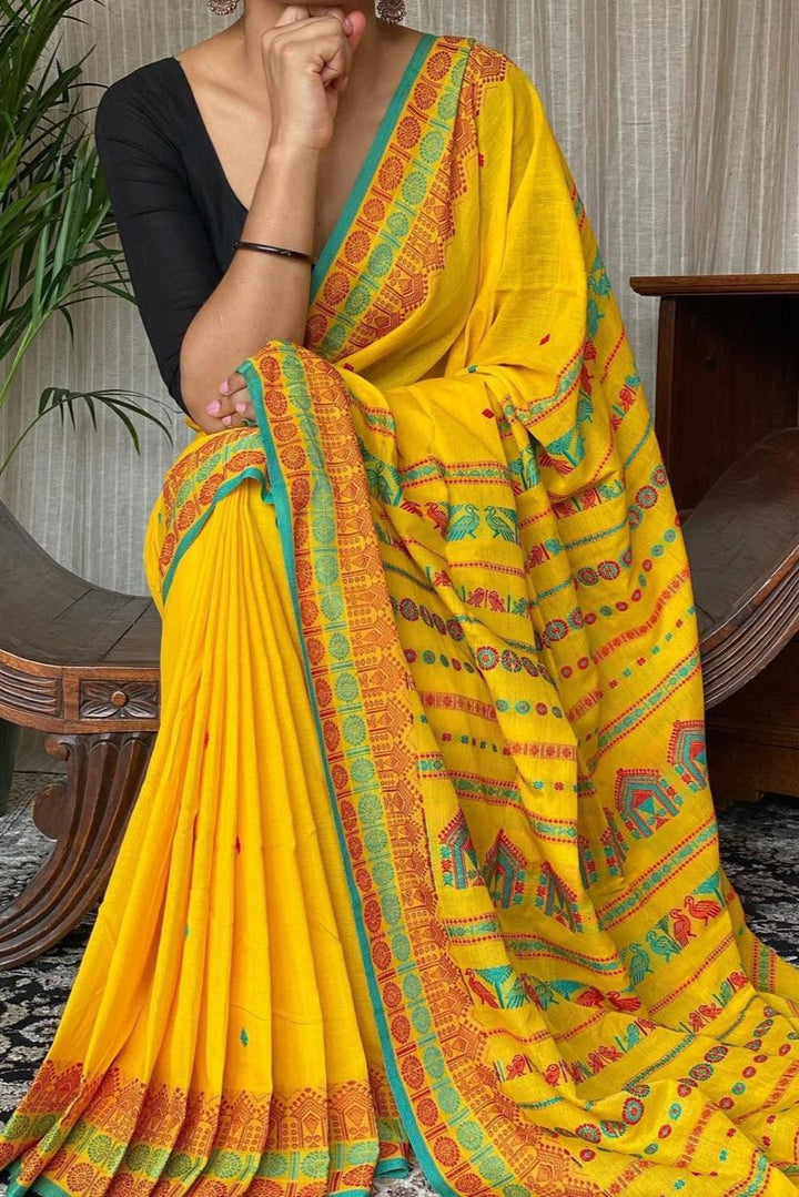 Assam Khadi Jamdani Cotton Saree