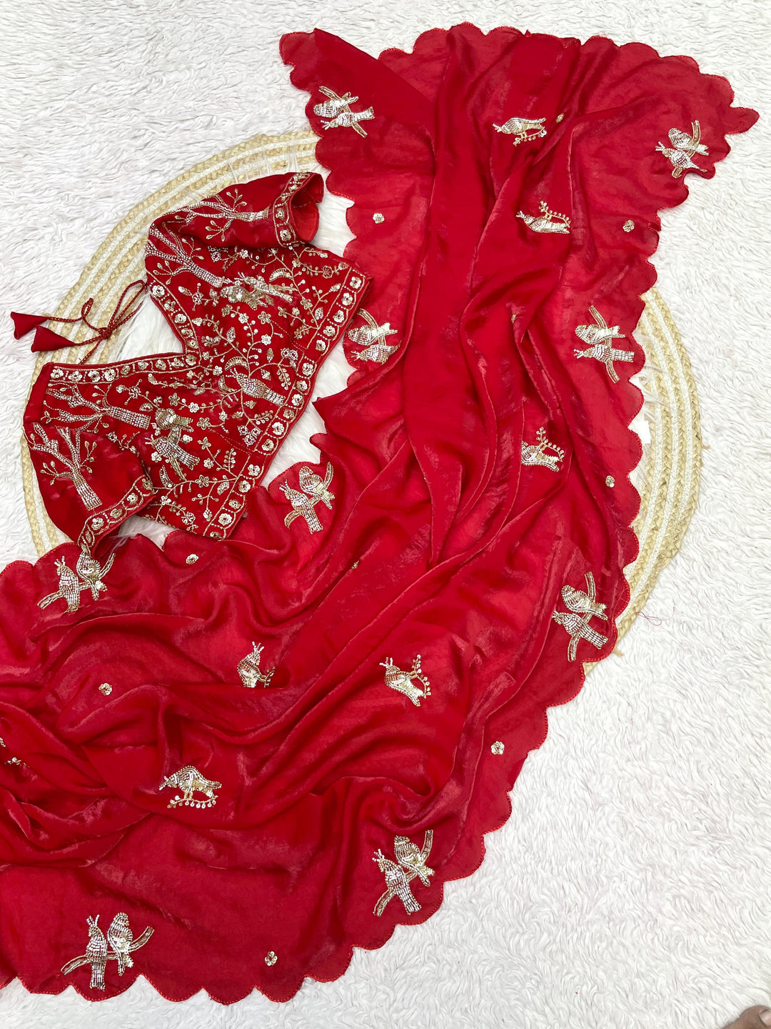 Crush With Designer Satin Silk Saree