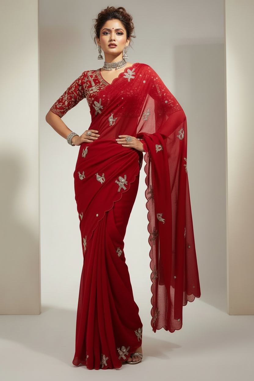 Crush With Designer Satin Silk Saree