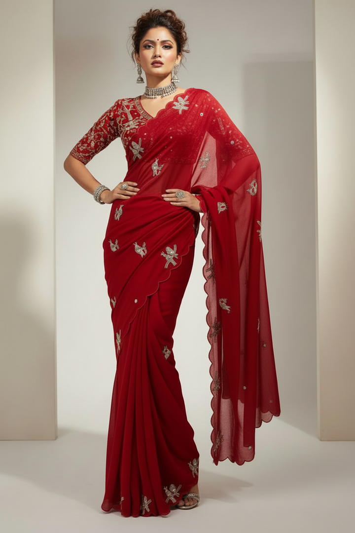Crush With Designer Satin Silk Saree